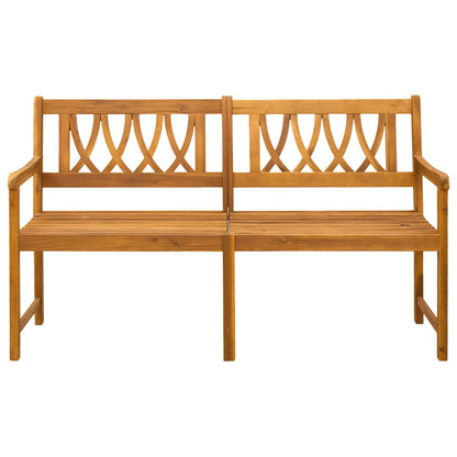 vidaXL Outdoor Bench Natural 150 x 55.5 x 90 cm Solid Acacia Wood - Brown