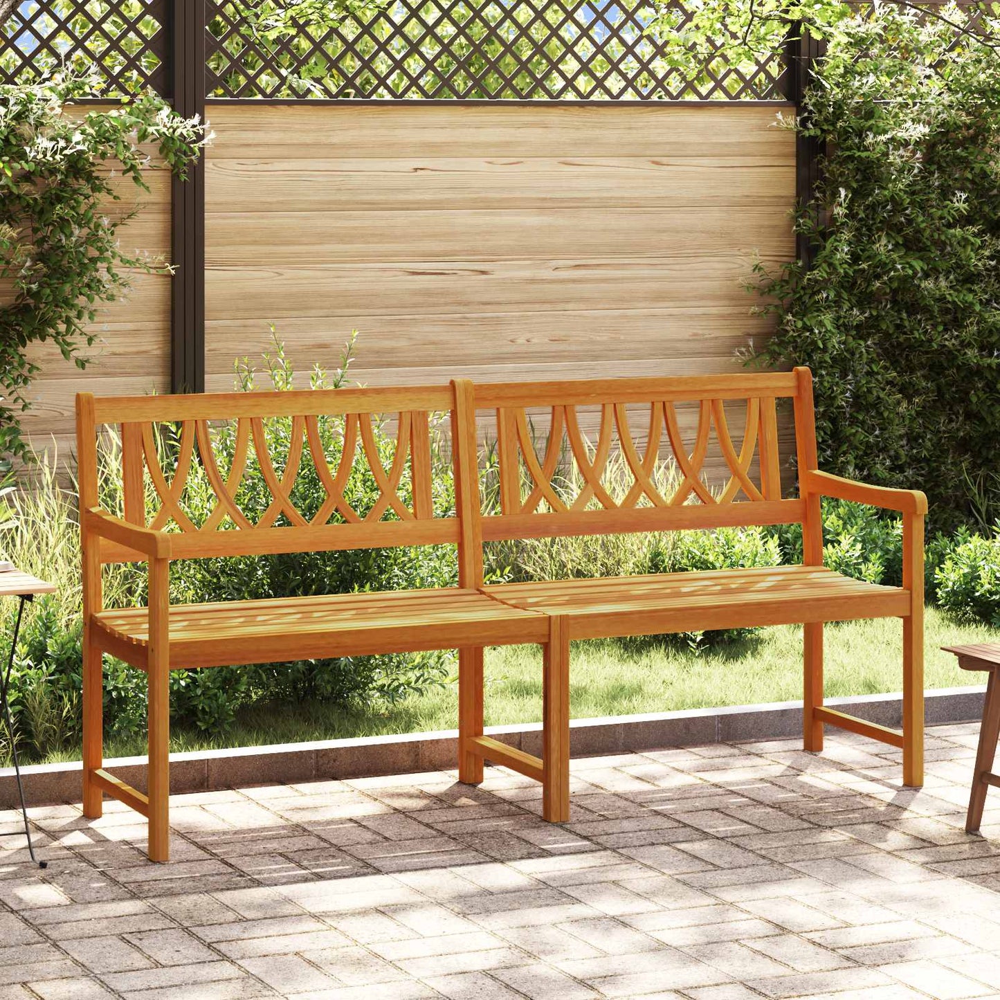 vidaXL Outdoor Bench Natural 180 x 55.5 x 90 cm Solid Acacia Wood - Brown