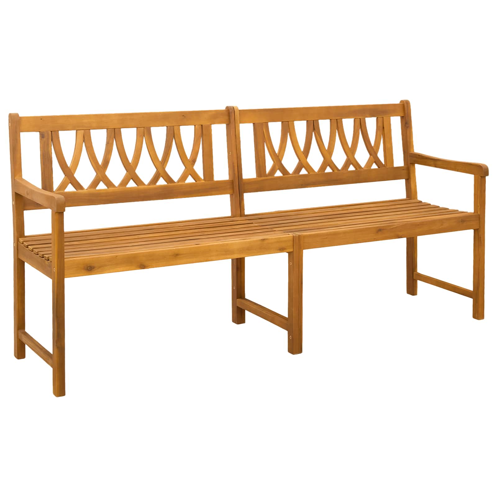 vidaXL Outdoor Bench Natural 180 x 55.5 x 90 cm Solid Acacia Wood - Brown