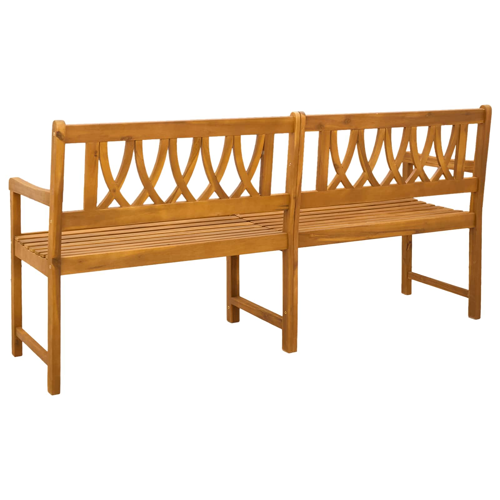 vidaXL Outdoor Bench Natural 180 x 55.5 x 90 cm Solid Acacia Wood - Brown