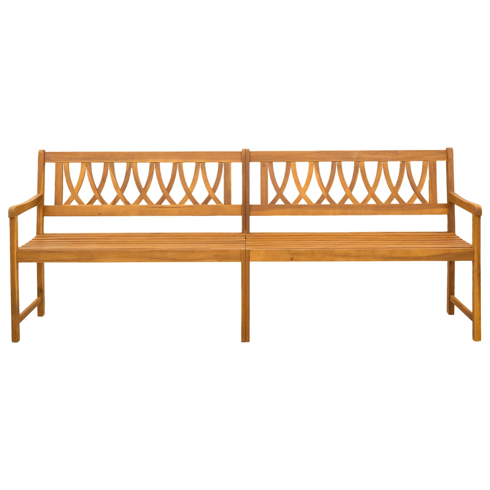 vidaXL Outdoor Bench Natural 220 x 55.5 x 90 cm Solid Acacia Wood - Brown