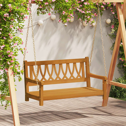 vidaXL Garden Swing Bench Natural 110 x 56 x 58 cm Solid Acacia Wood - Brown