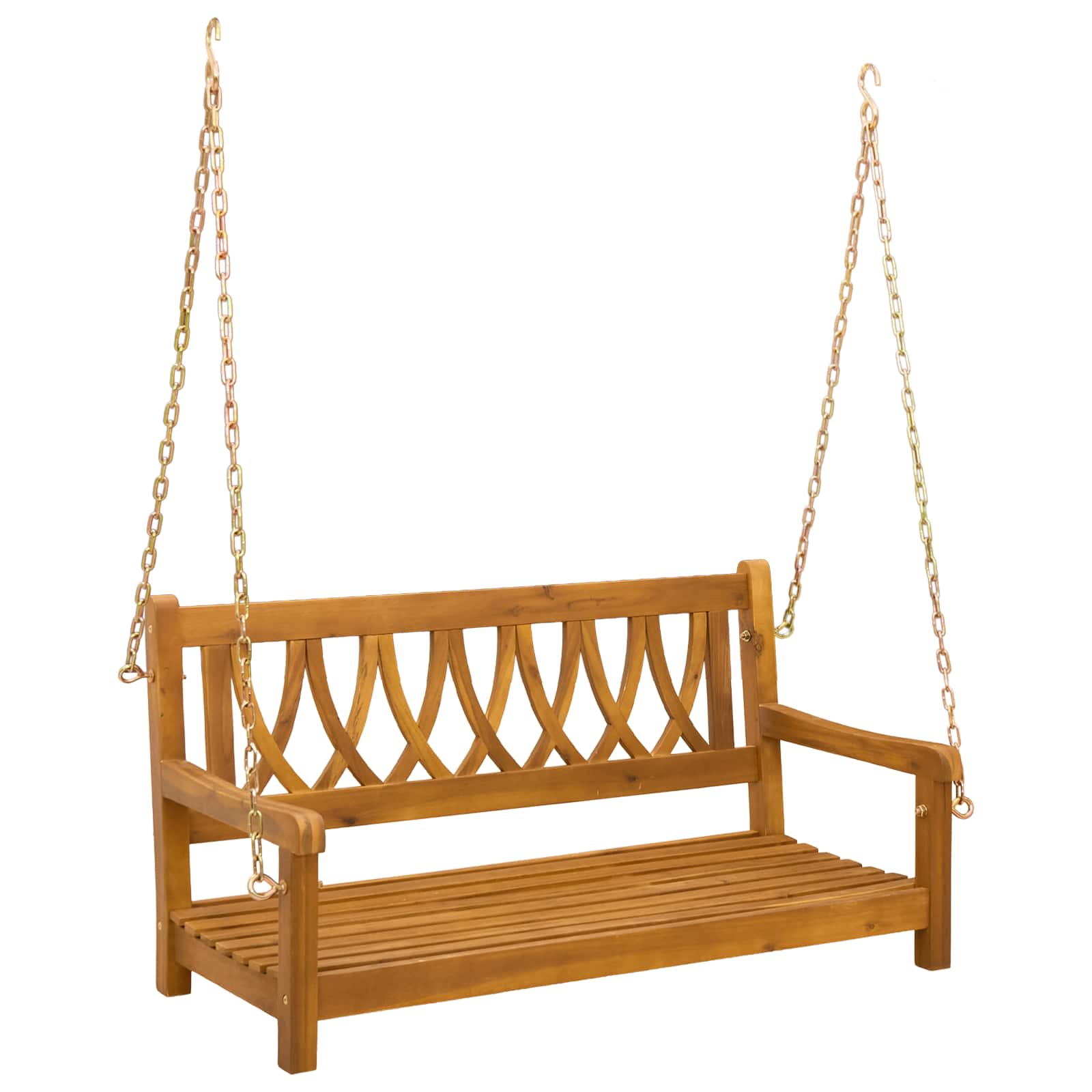 vidaXL Garden Swing Bench Natural 110 x 56 x 58 cm Solid Acacia Wood - Brown