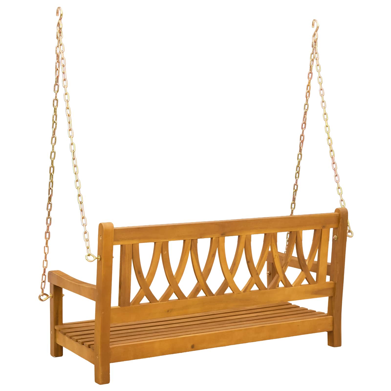 vidaXL Garden Swing Bench Natural 110 x 56 x 58 cm Solid Acacia Wood - Brown