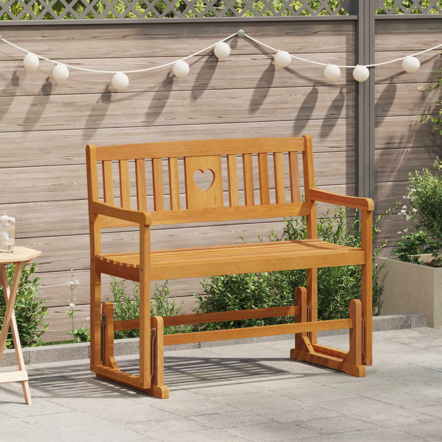 vidaXL Garden Glider Bench Natural 110 x 59 x 97 cm Solid Acacia Wood - Brown - 30917