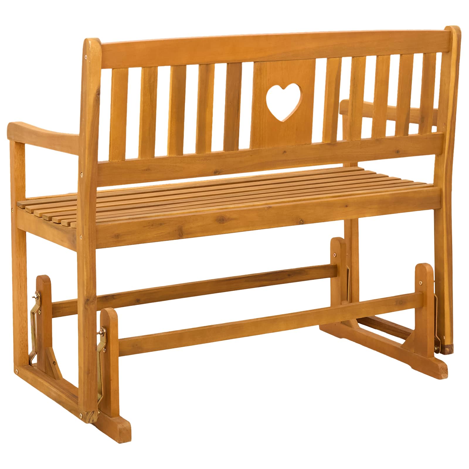 vidaXL Garden Glider Bench Natural 110 x 59 x 97 cm Solid Acacia Wood - Brown - 30917