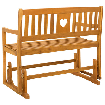 vidaXL Garden Glider Bench Natural 110 x 59 x 97 cm Solid Acacia Wood - Brown - 30917