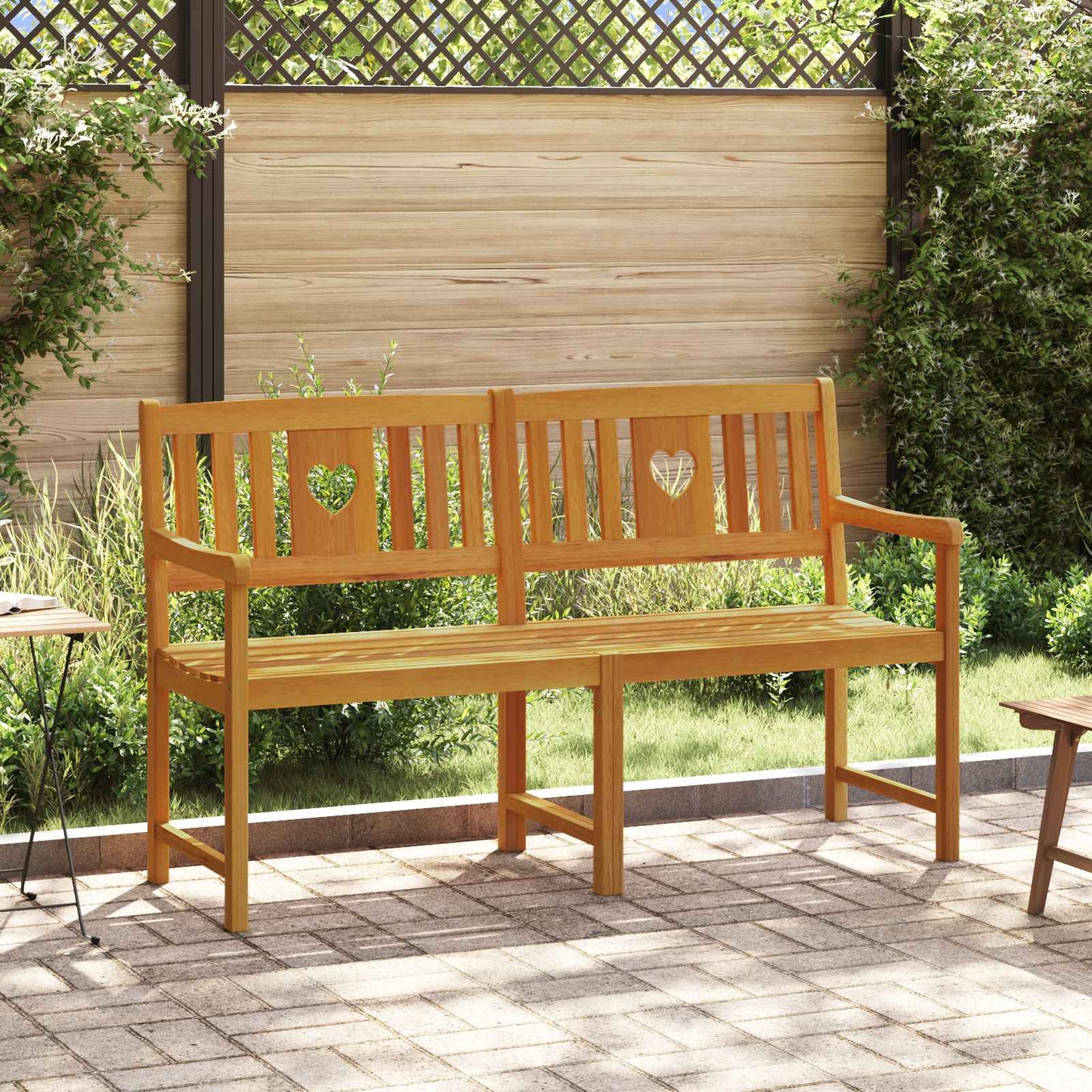 vidaXL Outdoor Bench Natural 150 x 55.5 x 90 cm Solid Acacia Wood - Brown - 30933