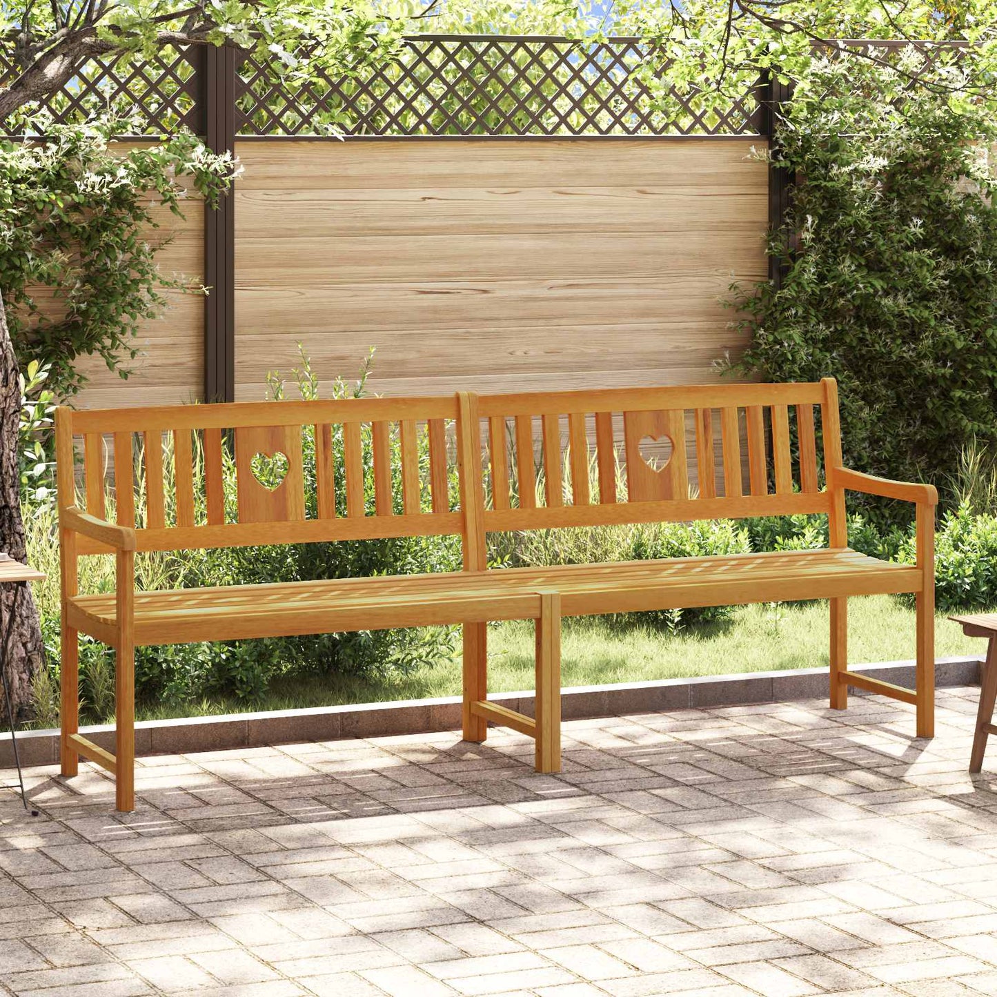 vidaXL Outdoor Bench Natural 220 x 55.5 x 90 cm Solid Acacia Wood - Brown - 30941