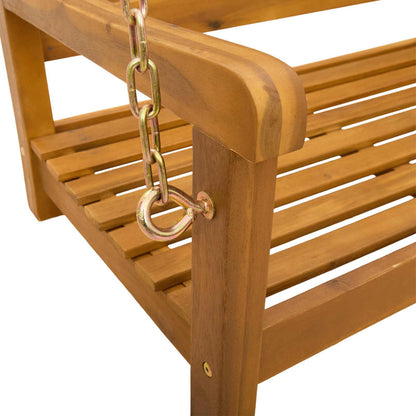 vidaXL Garden Swing Bench Natural 110 x 56 x 58 cm Solid Acacia Wood - Brown - 30946