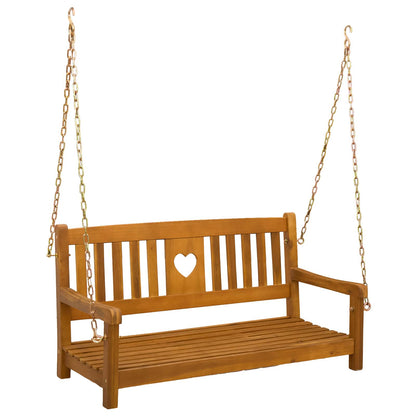 vidaXL Garden Swing Bench Natural 110 x 56 x 58 cm Solid Acacia Wood - Brown - 30946
