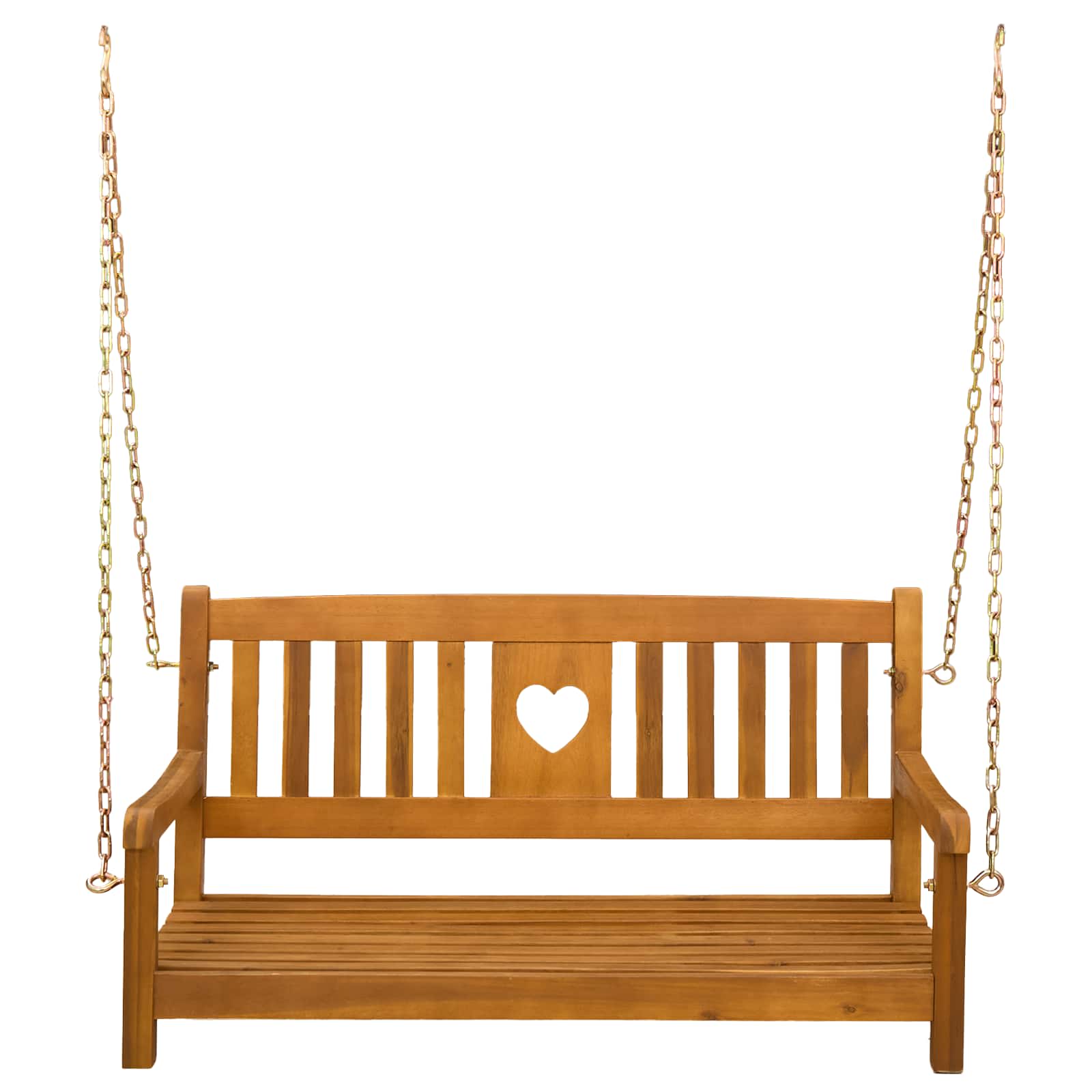 vidaXL Garden Swing Bench Natural 110 x 56 x 58 cm Solid Acacia Wood - Brown - 30946