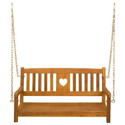 vidaXL Garden Swing Bench Natural 110 x 56 x 58 cm Solid Acacia Wood - Brown - 30946