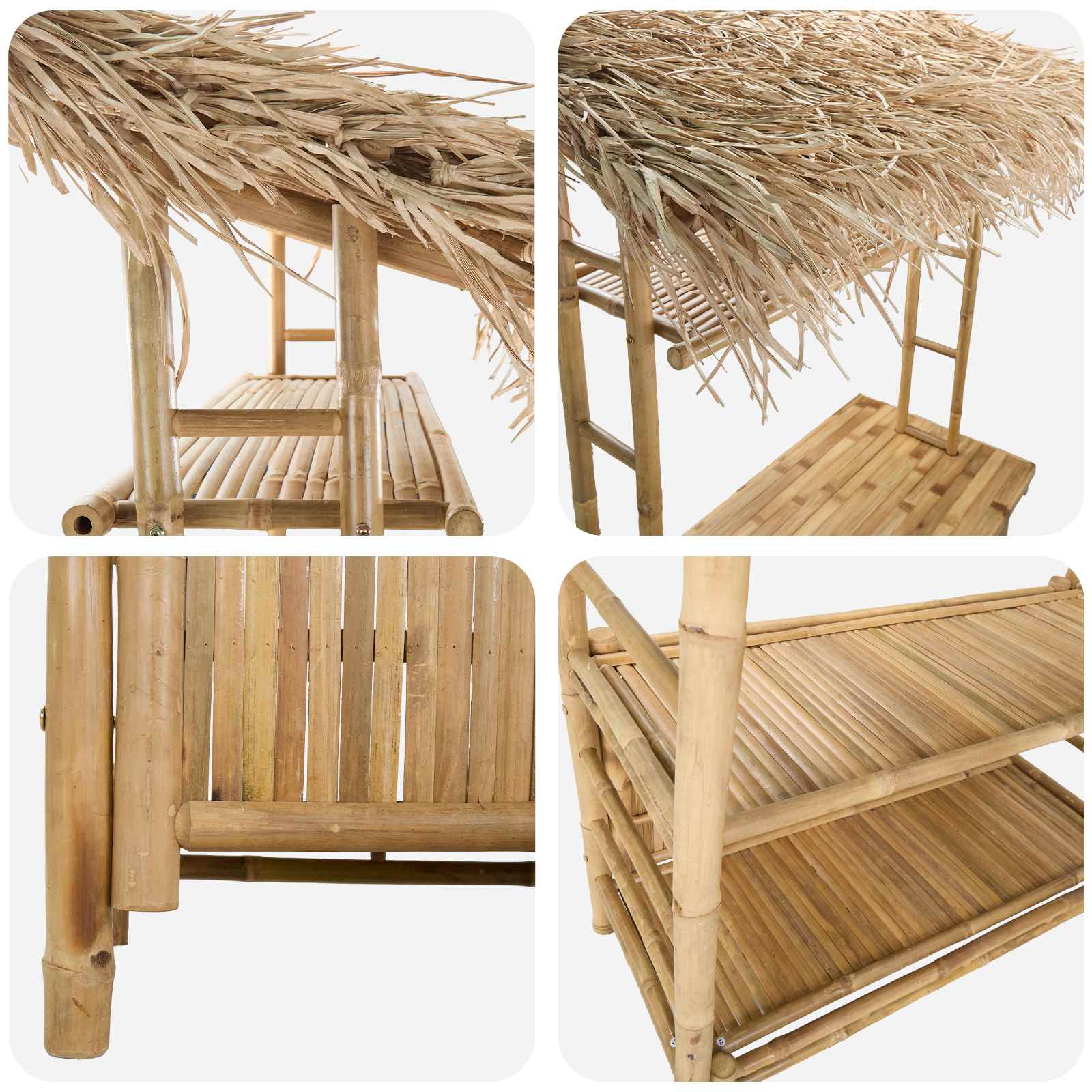 vidaXL Outdoor Bar Table Natural 110 x 50 x 209 cm Bamboo - Brown