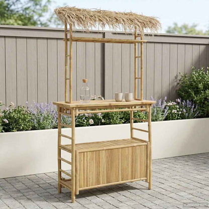 vidaXL Outdoor Bar Table Natural 110 x 50 x 209 cm Bamboo - Brown