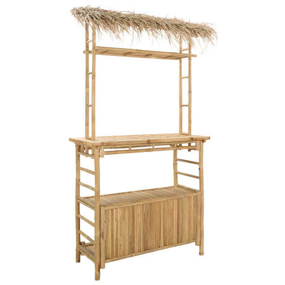 vidaXL Outdoor Bar Table Natural 110 x 50 x 209 cm Bamboo - Brown