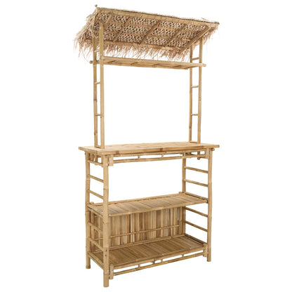 vidaXL Outdoor Bar Table Natural 110 x 50 x 209 cm Bamboo - Brown