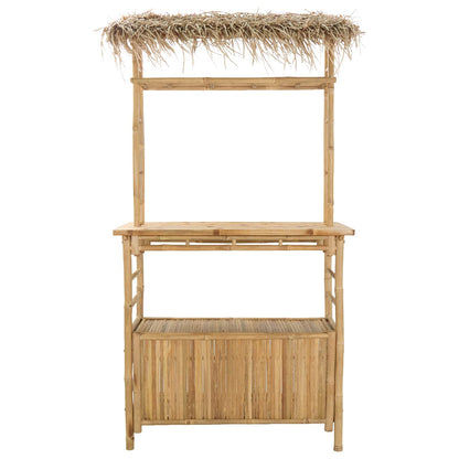vidaXL Outdoor Bar Table Natural 110 x 50 x 209 cm Bamboo - Brown