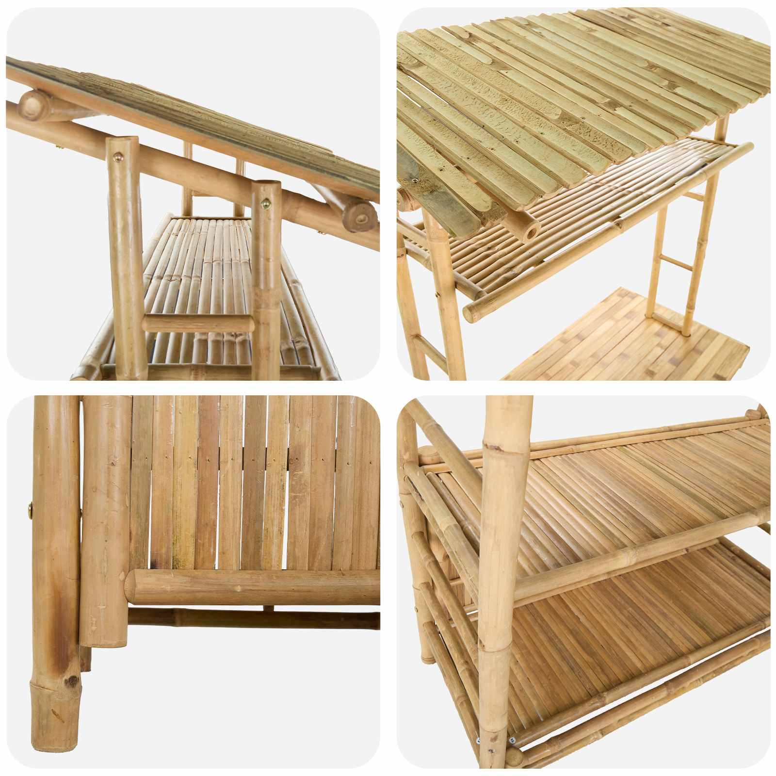 vidaXL Outdoor Bar Table Natural 110 x 50 x 210 cm Bamboo - Brown