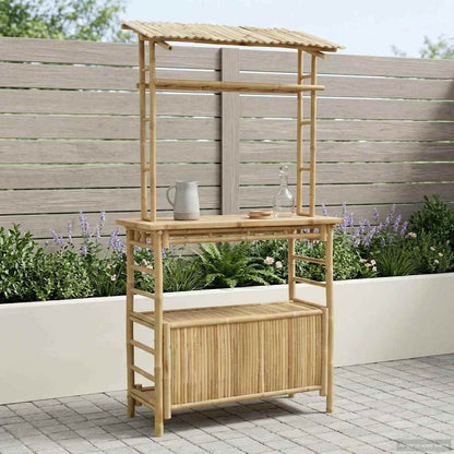 vidaXL Outdoor Bar Table Natural 110 x 50 x 210 cm Bamboo - Brown