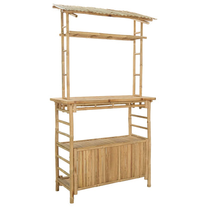 vidaXL Outdoor Bar Table Natural 110 x 50 x 210 cm Bamboo - Brown