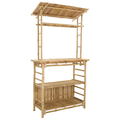 vidaXL Outdoor Bar Table Natural 110 x 50 x 210 cm Bamboo - Brown