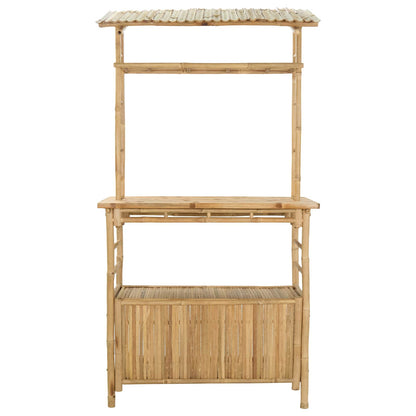 vidaXL Outdoor Bar Table Natural 110 x 50 x 210 cm Bamboo - Brown