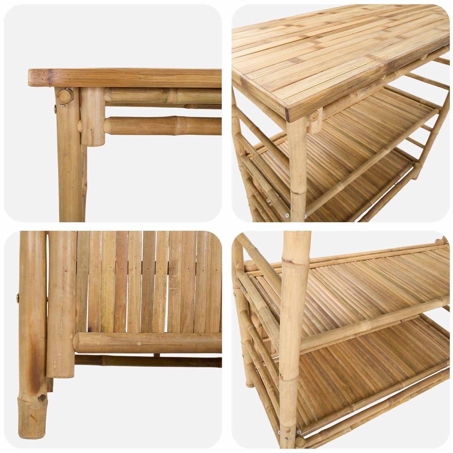 vidaXL Outdoor Bar Table Natural 110 x 50 x 105 cm Bamboo - Brown