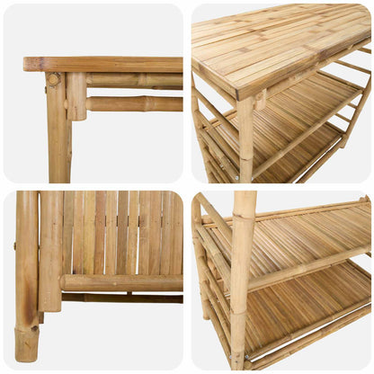 vidaXL Outdoor Bar Table Natural 110 x 50 x 105 cm Bamboo - Brown