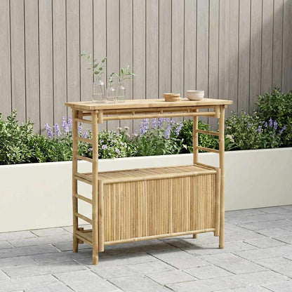 vidaXL Outdoor Bar Table Natural 110 x 50 x 105 cm Bamboo - Brown