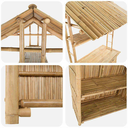 vidaXL Outdoor Bar Table Natural 115 x 95 x 214 cm Bamboo - Brown