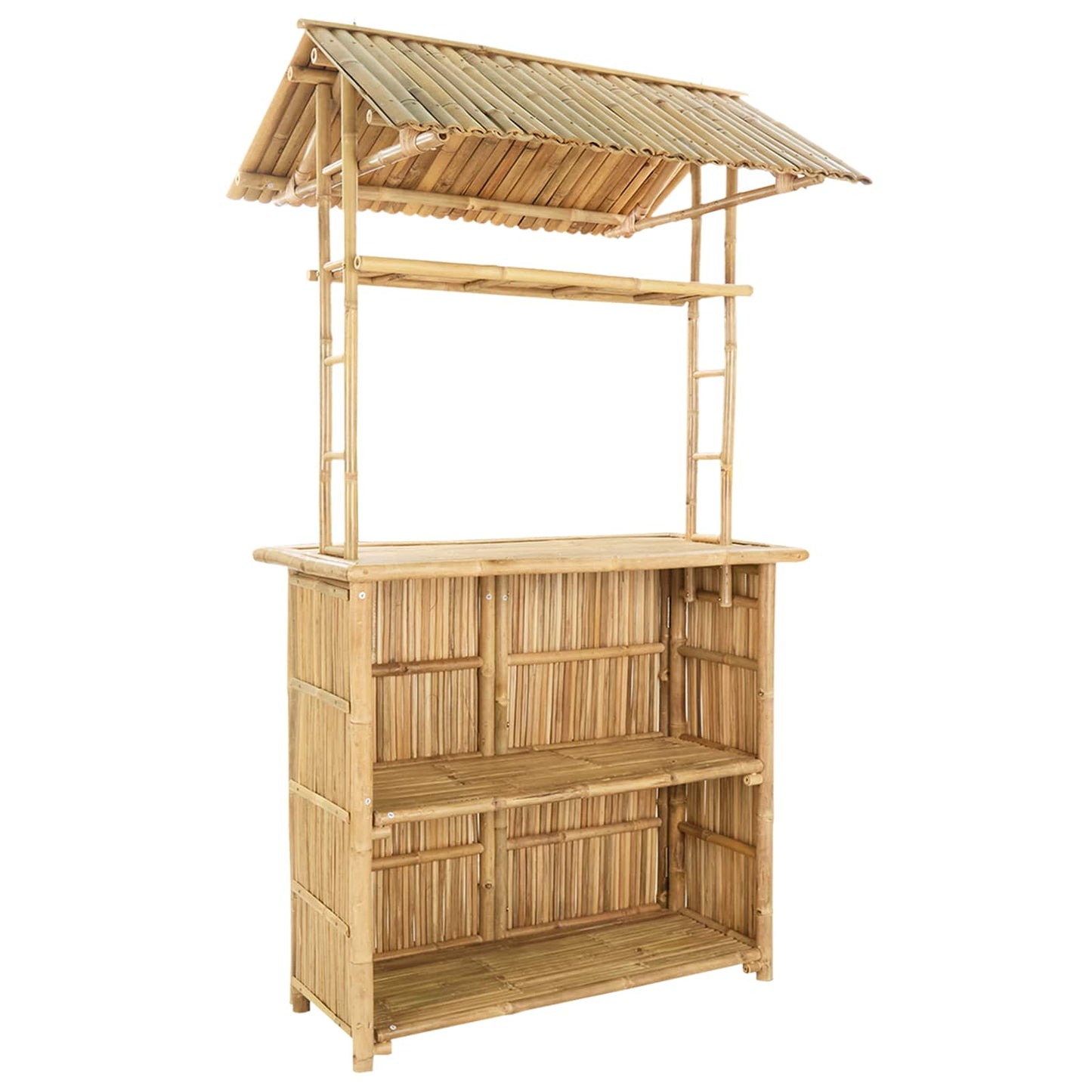 vidaXL Outdoor Bar Table Natural 115 x 95 x 214 cm Bamboo - Brown