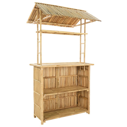 vidaXL Outdoor Bar Table Natural 115 x 95 x 214 cm Bamboo - Brown