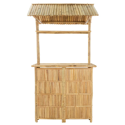 vidaXL Outdoor Bar Table Natural 115 x 95 x 214 cm Bamboo - Brown