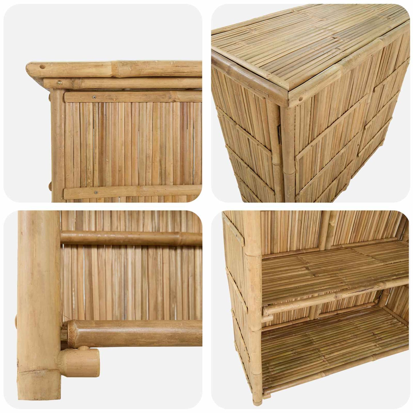 vidaXL Outdoor Bar Table Natural 115 x 55 x 105 cm Bamboo - Brown