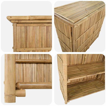 vidaXL Outdoor Bar Table Natural 115 x 55 x 105 cm Bamboo - Brown