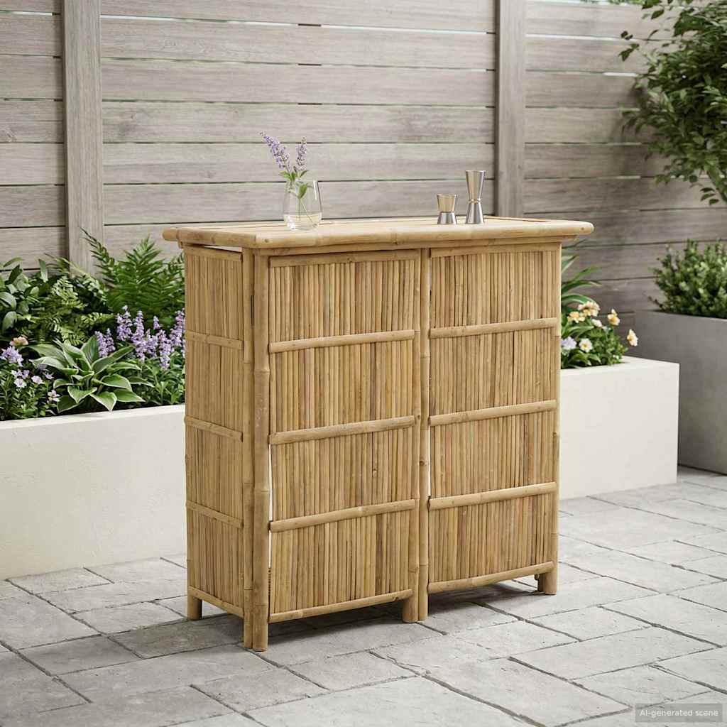 vidaXL Outdoor Bar Table Natural 115 x 55 x 105 cm Bamboo - Brown