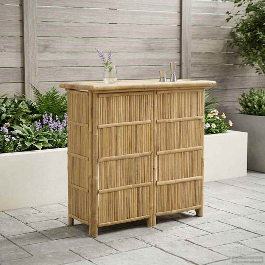 vidaXL Outdoor Bar Table Natural 115 x 55 x 105 cm Bamboo - Brown
