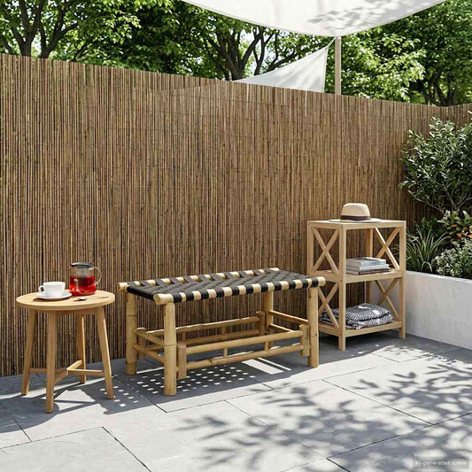 vidaXL Garden Bench 80 x 38 x 40 cm Bamboo Natural Rectangular - Brown