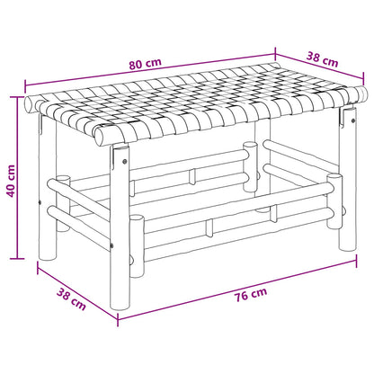 vidaXL Garden Bench 80 x 38 x 40 cm Bamboo Natural Rectangular - Brown