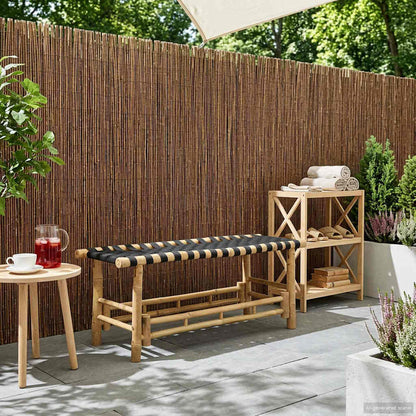 vidaXL Garden Bench 110 x 38 x 40 cm Bamboo Natural Rectangular - Brown