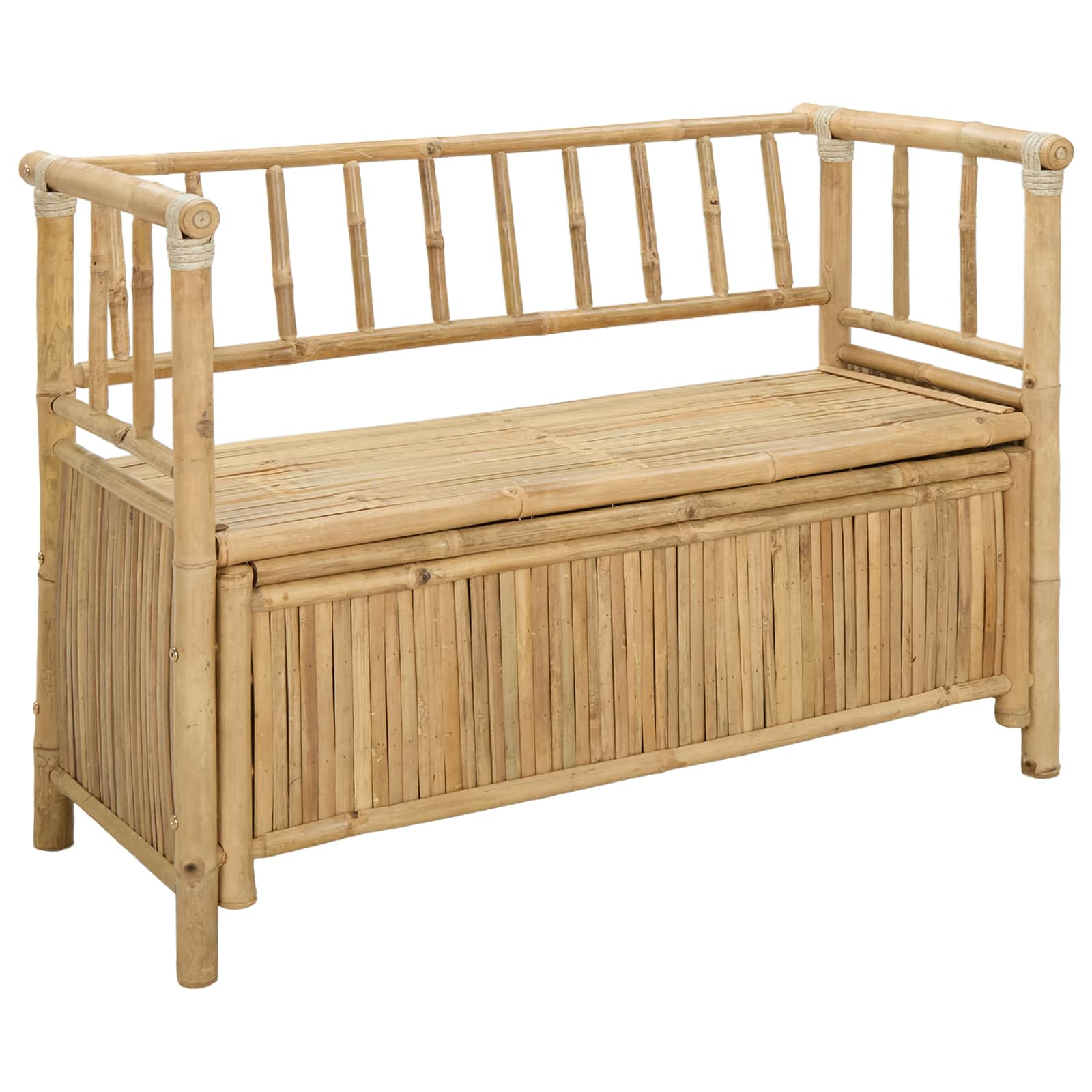 vidaXL Garden Storage Bench 110 x 47 x 80 cm Bamboo Natural - Brown