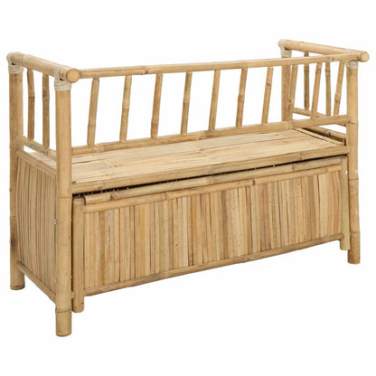 vidaXL Garden Storage Bench 110 x 47 x 80 cm Bamboo Natural - Brown