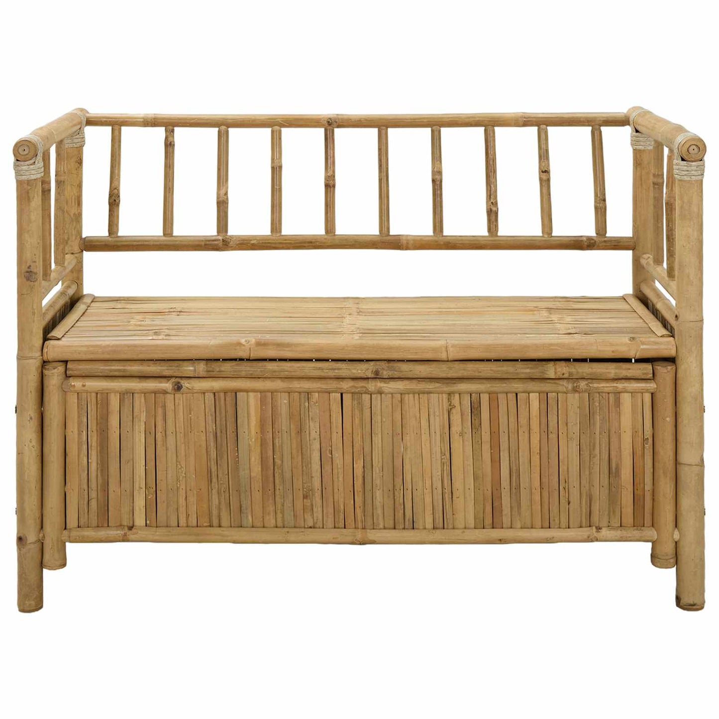 vidaXL Garden Storage Bench 110 x 47 x 80 cm Bamboo Natural - Brown