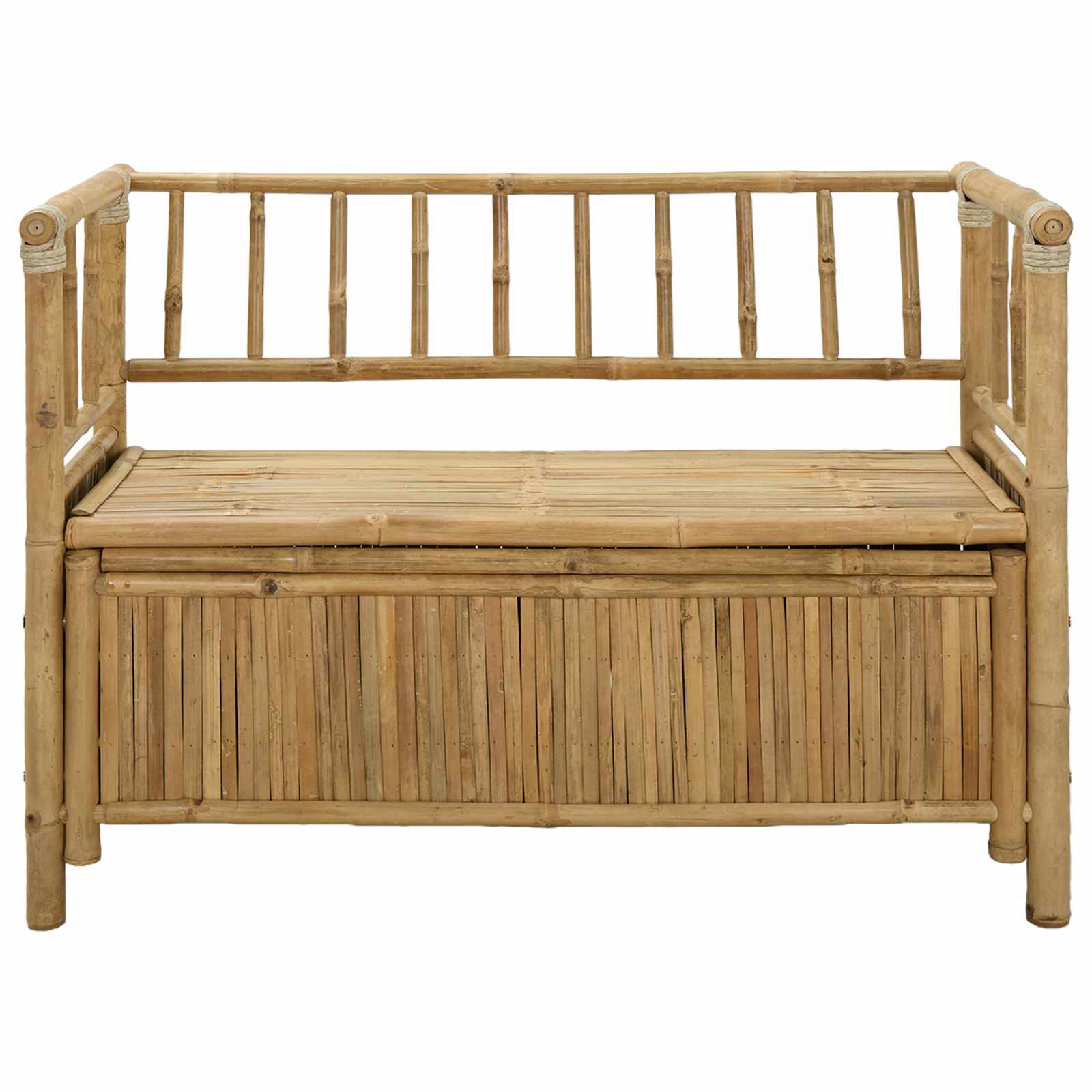 vidaXL Garden Storage Bench 110 x 47 x 80 cm Bamboo Natural - Brown