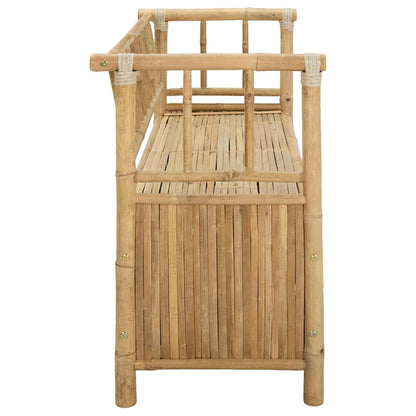 vidaXL Garden Storage Bench 110 x 47 x 80 cm Bamboo Natural - Brown