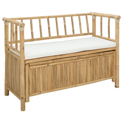 vidaXL Garden Storage Bench 110 x 47 x 80 cm Bamboo Natural - Brown - 30896