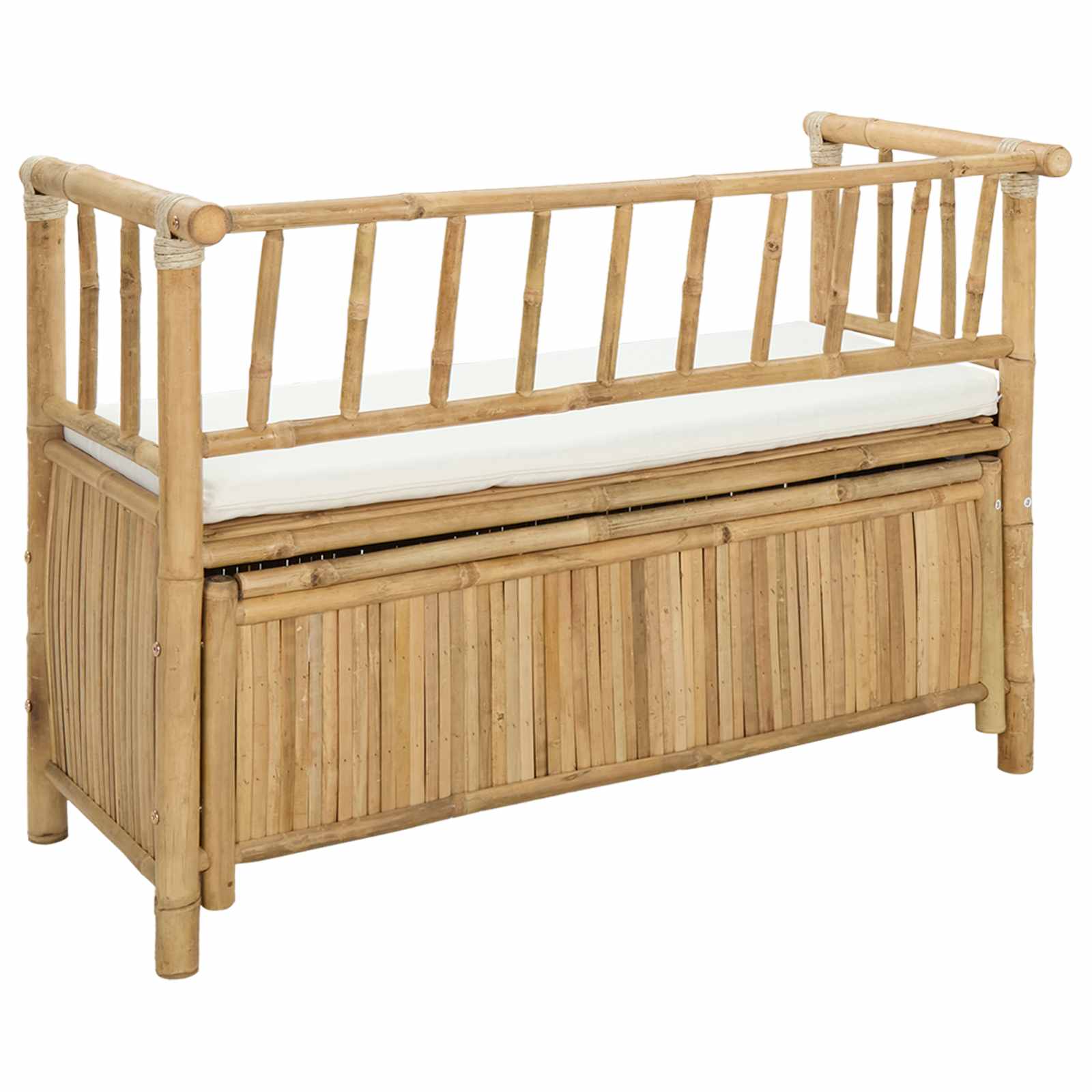 vidaXL Garden Storage Bench 110 x 47 x 80 cm Bamboo Natural - Brown - 30896