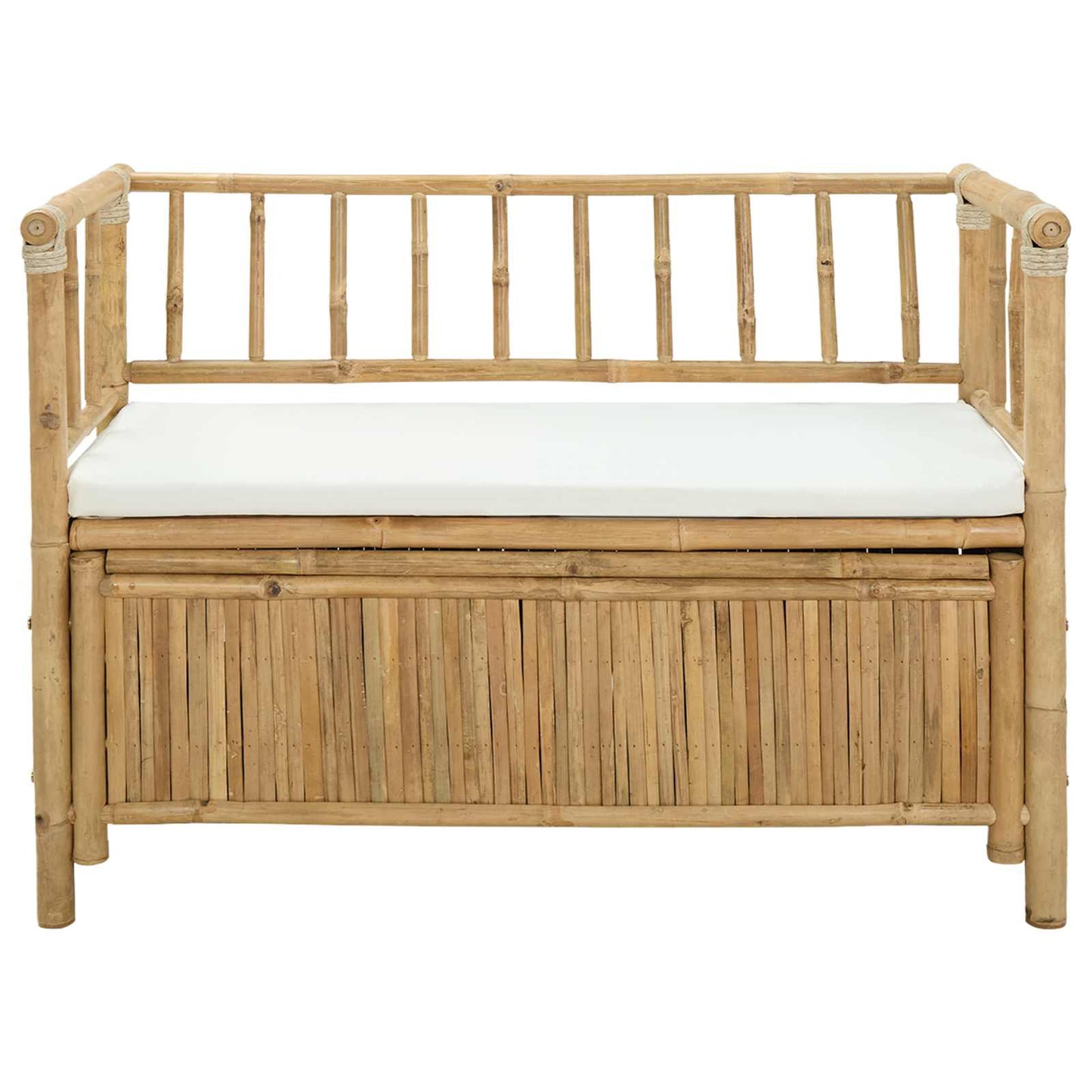 vidaXL Garden Storage Bench 110 x 47 x 80 cm Bamboo Natural - Brown - 30896