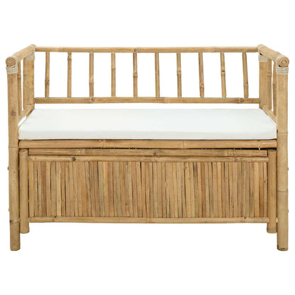 vidaXL Garden Storage Bench 110 x 47 x 80 cm Bamboo Natural - Brown - 30896